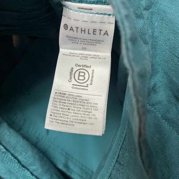 Athleta Green Blue Pleated Wide Leg Casual - Picture 5 of 5